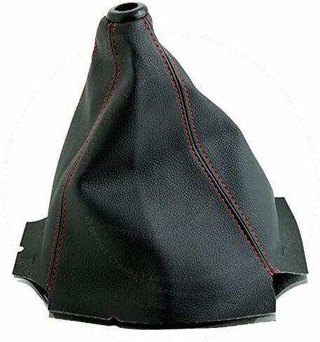 Black Manual Transmission Gear Shift Knob Stick Shifter Boot Cover Red Stitch in Saudi Arabia