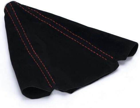 Black Manual Transmission Gear Shift Knob Stick Shifter Boot Cover Red Stitch in Saudi Arabia