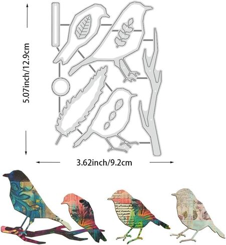 Bird Pattern Carbon Steel Cutting Dies - Tree Branch Bird Silhouette DIY Scrapbooking Metal Embossing & Leaf Stencil for Album Paper Card Art Craft in Saudi Arabia