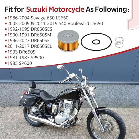 JAVIK فلتر زيت ومجموعة زنبركية دائرية لسوزوكي SP500 SP600 Savage 650 LS650 DR650S DR650SM DR650SE DR650SEL S40 Boulevard LS650 1981-2023 O.E.M #16510-37450 in Saudi Arabia