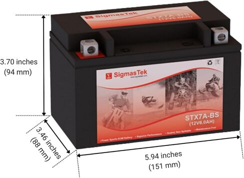 مركبة SigmasTek STX7A-BS أصلية خالية من صيانة حمض الرصاص مختومة، رباعية، دراجة نارية، سكوتر، بطارية الدراجة in Saudi Arabia