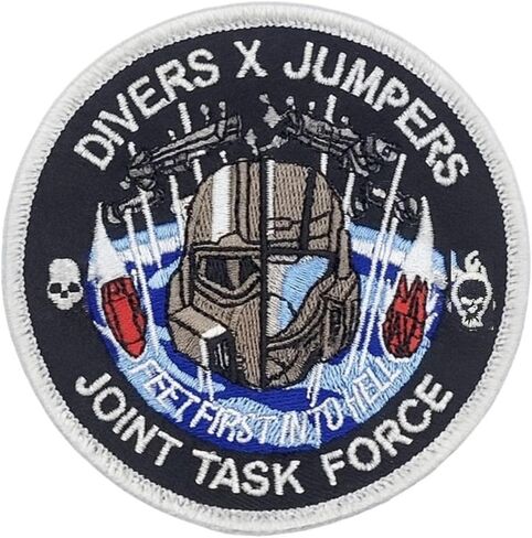رقعة معنويات تكتيكية مستوحاة من Jumpers and Hell، مثبت بخطاف، 3.5 بوصة، مستديرة (أزرق داكن) in Kuwait