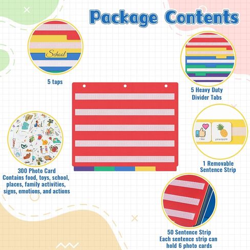 Visual Communication Book, 300 ASD Laminate Icon Picture Cards Autism Communication Cards Board for nonverbal Kids Autism Language Vocabulary, Speech Articulation Therapy, ADHD & Aprexia Learning in Kuwait