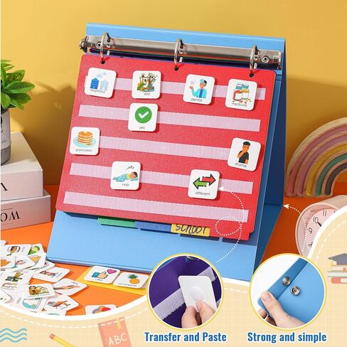 Visual Communication Book, 300 ASD Laminate Icon Picture Cards Autism Communication Cards Board for nonverbal Kids Autism Language Vocabulary, Speech Articulation Therapy, ADHD & Aprexia Learning in Kuwait