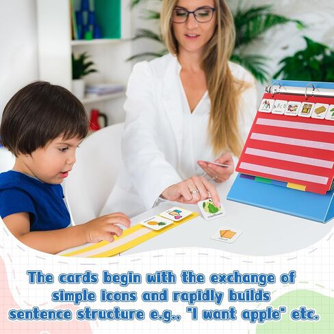 Visual Communication Book, 300 ASD Laminate Icon Picture Cards Autism Communication Cards Board for nonverbal Kids Autism Language Vocabulary, Speech Articulation Therapy, ADHD & Aprexia Learning in Kuwait