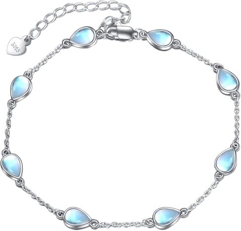 YFN Moonstone ستار سوار الفضة الاسترليني Moonstone الطبقات سوار Moonstone ستار مجوهرات للنساء الفتيات الهدايا in Saudi Arabia