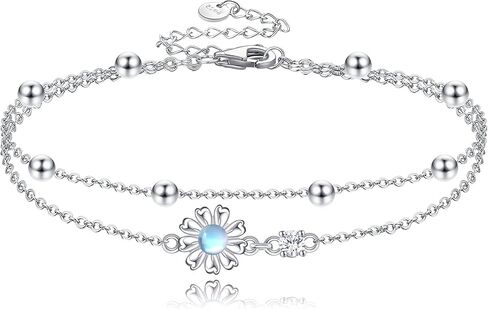 YFN Moonstone ستار سوار الفضة الاسترليني Moonstone الطبقات سوار Moonstone ستار مجوهرات للنساء الفتيات الهدايا in Saudi Arabia