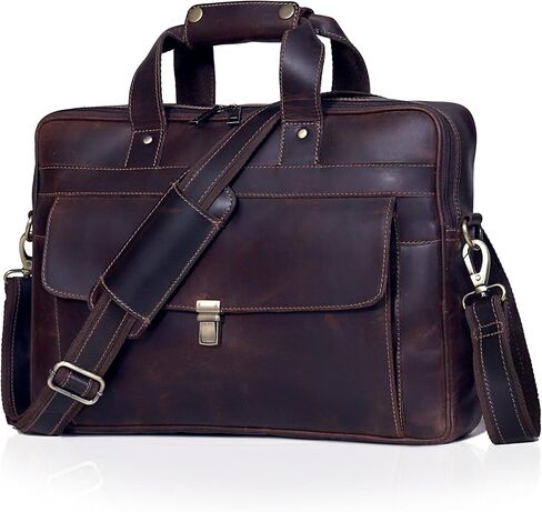 Leather Briefcase for Men and Women Vintage Laptop Messenger Bag 16 inches Handmade Professional Satchel Bag for Office Work Business Travel Unisex Shoulder Executive Bag in Saudi Arabia