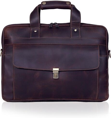 Leather Briefcase for Men and Women Vintage Laptop Messenger Bag 16 inches Handmade Professional Satchel Bag for Office Work Business Travel Unisex Shoulder Executive Bag in Saudi Arabia