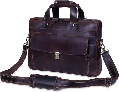 Leather Briefcase for Men and Women Vintage Laptop Messenger Bag 16 inches Handmade Professional Satchel Bag for Office Work Business Travel Unisex Shoulder Executive Bag in Saudi Arabia
