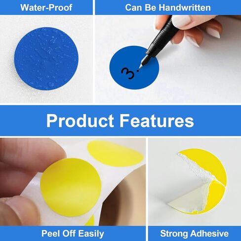 1600 PCS Printholic Colored Dot Stickers, 10 Color Circle Price Stickers, 3/4 Inch Round Color Coding Labels for Office, Home, Teaching Events, Garage Sales - 20 Sheets in Kuwait