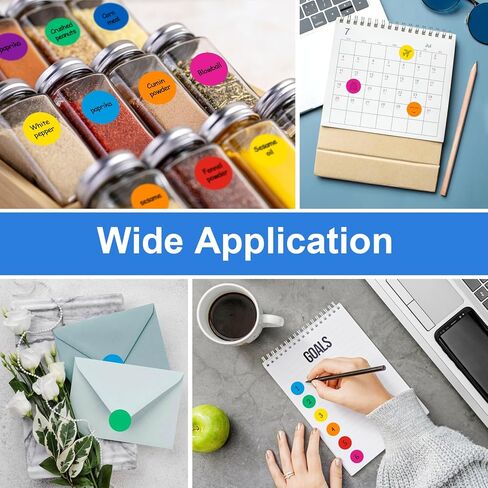 1600 PCS Printholic Colored Dot Stickers, 10 Color Circle Price Stickers, 3/4 Inch Round Color Coding Labels for Office, Home, Teaching Events, Garage Sales - 20 Sheets in Kuwait