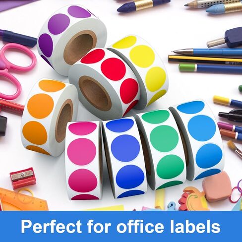 1600 PCS Printholic Colored Dot Stickers, 10 Color Circle Price Stickers, 3/4 Inch Round Color Coding Labels for Office, Home, Teaching Events, Garage Sales - 20 Sheets in Kuwait