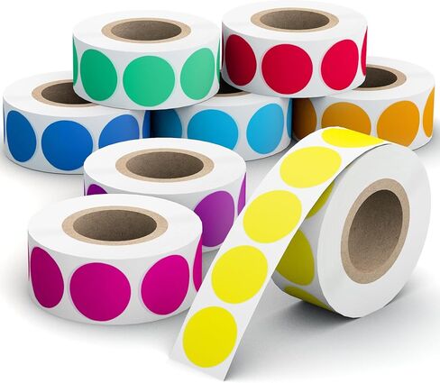 1600 PCS Printholic Colored Dot Stickers, 10 Color Circle Price Stickers, 3/4 Inch Round Color Coding Labels for Office, Home, Teaching Events, Garage Sales - 20 Sheets in Kuwait