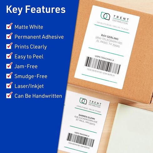 Avery Matte White Rectangle Labels, 8-1/2" x 11" Labels, 40 Total, Laser/Inkjet Printable, Great for Mailing, Product Merchandising, Organization, Storage Bins, Custom Sticker Paper, and More in Saudi Arabia