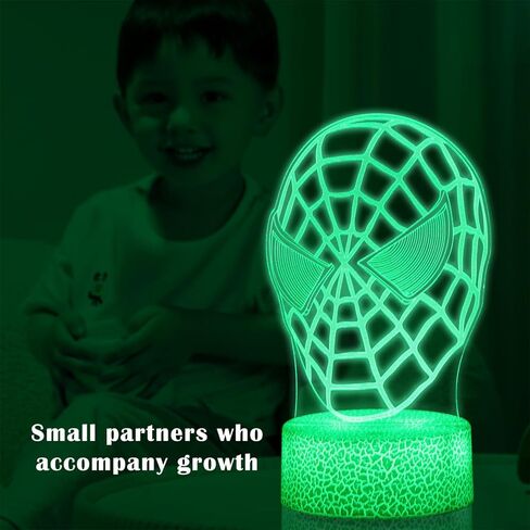 Kids Toys 3D Night Light,Superhero Christmas Gift Birthday 3D Illusion Lamp for Kid Girl Boy Room Decor, 16 Colors Remote Control in Kuwait