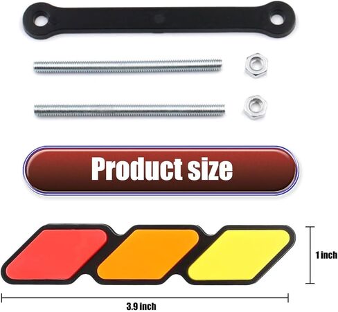 1 PC Car Grille Decoration Badge, Tricolor Badge Accessories, Classic Slotted Grille Decoration, Universal for Most Cars (Multicolored) in Saudi Arabia
