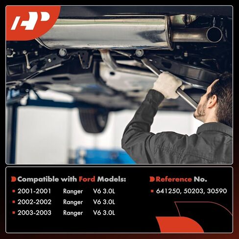 A-Premium Front Catalytic Converter with Gasket Kit Direct-Fit Compatible with Ford Ranger 2001 2002 2003, 3.0L, E.P.A. Compliant in Saudi Arabia