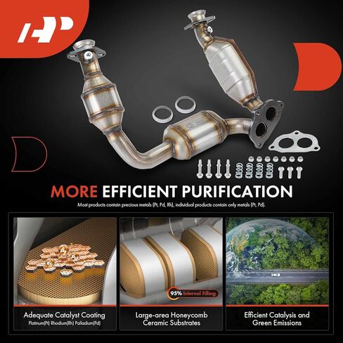 A-Premium Front Catalytic Converter with Gasket Kit Direct-Fit Compatible with Ford Ranger 2001 2002 2003, 3.0L, E.P.A. Compliant in Saudi Arabia