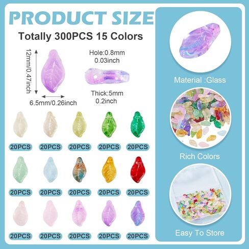 Craftdady 100Pcs Green Leaf Charms 9.7x5.5mm Transparent Acrylic Leaves Pendants Leaf Shape Bead Charms Bulk Cute Charms Earring Charms Hanging Ornament for DIY Craft Necklace Bracelet Jewelry Making in Saudi Arabia