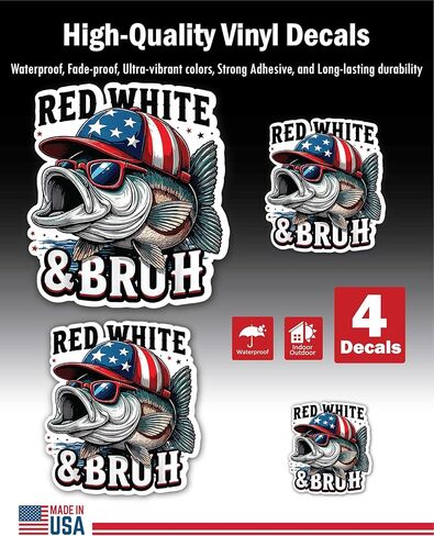 4-Piece 4 Sizes Bruh Vinyl Decal Set – Waterproof Indoor/Outdoor UV/Fade Resistant Stickers (4", 3", 2.5", 1.75") for Cars, Trucks, Laptops, Phones, Water Bottles & Windows in Saudi Arabia
