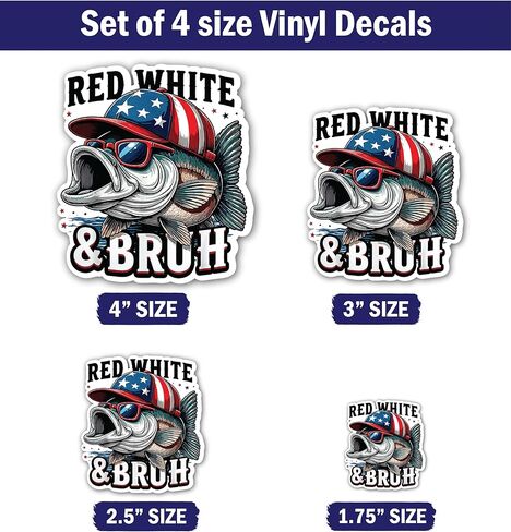 4-Piece 4 Sizes Bruh Vinyl Decal Set – Waterproof Indoor/Outdoor UV/Fade Resistant Stickers (4", 3", 2.5", 1.75") for Cars, Trucks, Laptops, Phones, Water Bottles & Windows in Saudi Arabia