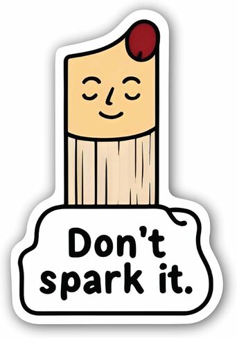 4 (Pieces) 4" and 3", 2.5, 1.75 Don't Spark it Sticker, Waterproof Vinyl Decals for Many Purpose Like Cars, Trucks, Laptops, Phones, Windows and More in Saudi Arabia
