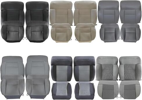 FZJDSD Custom Front Driver & Passenger Side Bottom & Top Replacement Seat Covers Leather or Cloth Black/Tan/Gray Compatible with Ford F150 2004 2005 2006 2007 2008 in Saudi Arabia
