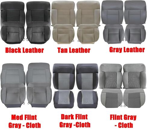 FZJDSD Custom Front Driver & Passenger Side Bottom & Top Replacement Seat Covers Leather or Cloth Black/Tan/Gray Compatible with Ford F150 2004 2005 2006 2007 2008 in Saudi Arabia