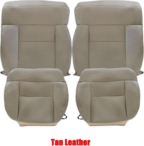FZJDSD Custom Front Driver & Passenger Side Bottom & Top Replacement Seat Covers Leather or Cloth Black/Tan/Gray Compatible with Ford F150 2004 2005 2006 2007 2008 in Saudi Arabia