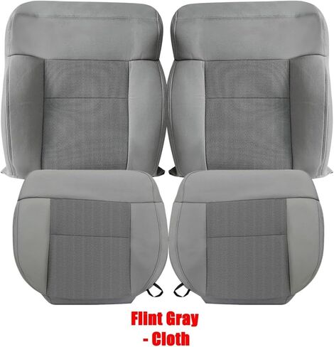 FZJDSD Custom Front Driver & Passenger Side Bottom & Top Replacement Seat Covers Leather or Cloth Black/Tan/Gray Compatible with Ford F150 2004 2005 2006 2007 2008 in Saudi Arabia
