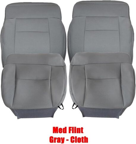 FZJDSD Custom Front Driver & Passenger Side Bottom & Top Replacement Seat Covers Leather or Cloth Black/Tan/Gray Compatible with Ford F150 2004 2005 2006 2007 2008 in Saudi Arabia