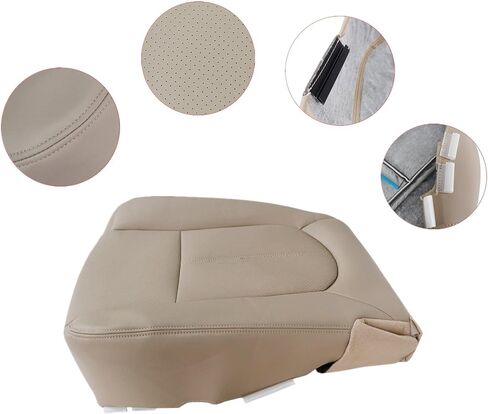 FZJDSD Tan Driver Side Bottom Perforated Microfiber Leather Replacement Seat Cover & Foam Cushion Compatible with Ford F250 F350 F450 F550 Lariat 2011 2012 2013 2014 2015 2016 in Saudi Arabia
