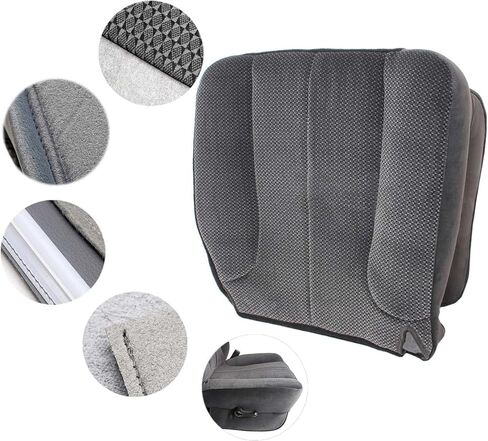FZJDSD 2PCS Dark Gray Driver Side Bottom Replacement Cloth Seat Cover & Seat Foam Cushion Compatible with Dodge Ram 1500 2500 3500 SLT SLT Plus Sport 2002 2003 2004 2005 in Saudi Arabia