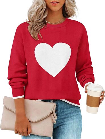 ZESICA المرأة طويلة الأكمام Crewneck سترة 2024 خريف مطبوعة لطيف المتضخم بلوفر مغزول القمم الملابس العصرية in Saudi Arabia