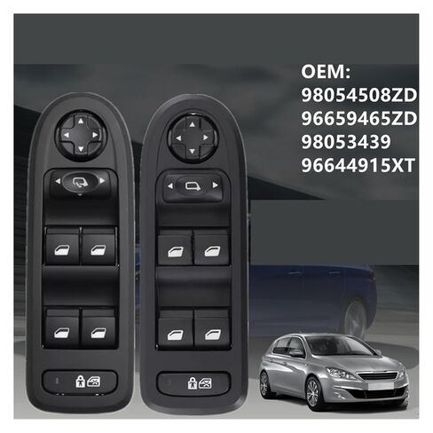 Window Lifter Button Power Window Switch Compatible for Peugeot 308 2007-2013 508 2009-2017 / Citroen C5 2008-2015 98054508ZD 96659465ZD(Without Folding) in Saudi Arabia