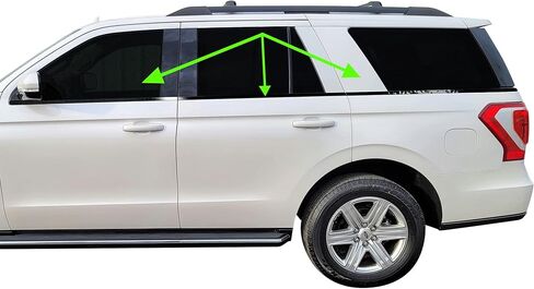 BOGAR TECH DESIGNS الجوانب الخلفية والأمامية الجزئية من الكروم المحذوف من الفينيل متوافق مع Ford Expedition 2018-2024، أسود لامع in Saudi Arabia