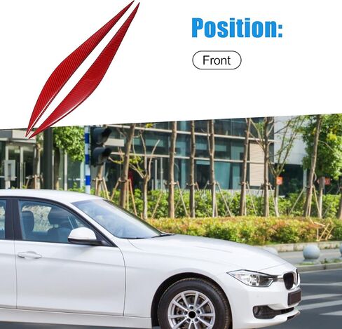 ملصق غطاء غطاء العين الأمامي لسيارة BMW 328i 2013-2016 نمط ألياف الكربون الأسود (مجموعة من 2) in Saudi Arabia
