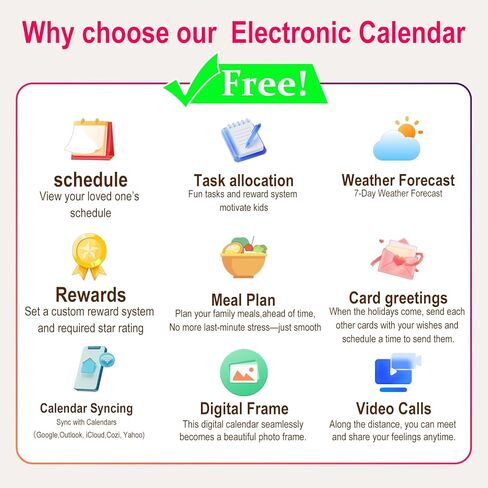 Digital Calendar wall touch screen 15.6" Great for Organizing Your 2026 Calendar, Syncs with Multiple Calendars(google calendar) Online, Horizontal, Vertical, and Wall Mountable in Saudi Arabia