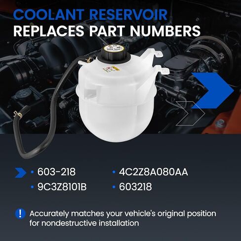 Engine Coolant Reservoir Tank 603-218 Compatible with Ford E-350 Super Duty 2004-2010 E-450 Super Duty 2004-2005 Ford E-350 Club Wagon 6.0L V8 Replace 4C2Z8A080AA 9C3Z8101B 603218 in Saudi Arabia