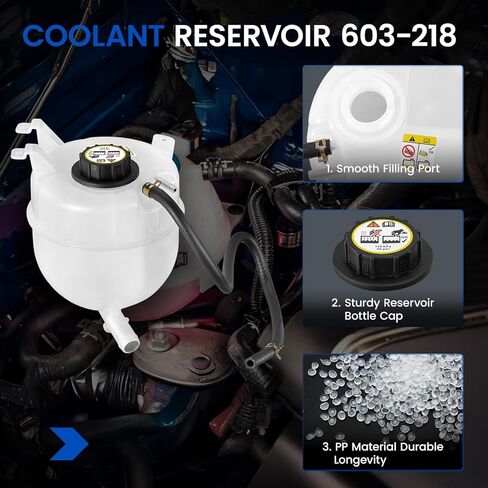Engine Coolant Reservoir Tank 603-218 Compatible with Ford E-350 Super Duty 2004-2010 E-450 Super Duty 2004-2005 Ford E-350 Club Wagon 6.0L V8 Replace 4C2Z8A080AA 9C3Z8101B 603218 in Saudi Arabia
