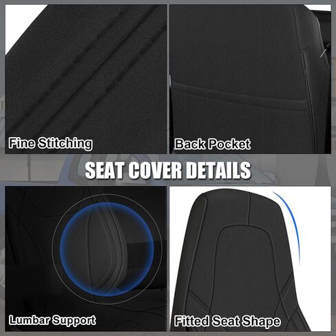 أغطية المقعد الأمامية المخصصة لصالح SAPUBK مع استبدال الجيب الخلفي للفترة 2014-2025 Freightliner Cascadia 33 "الظهر المرتفع ، والجلد المتميز مع غطاء مقعد الرغوة الناعم المركب الخلفي (رمادي) in Kuwait