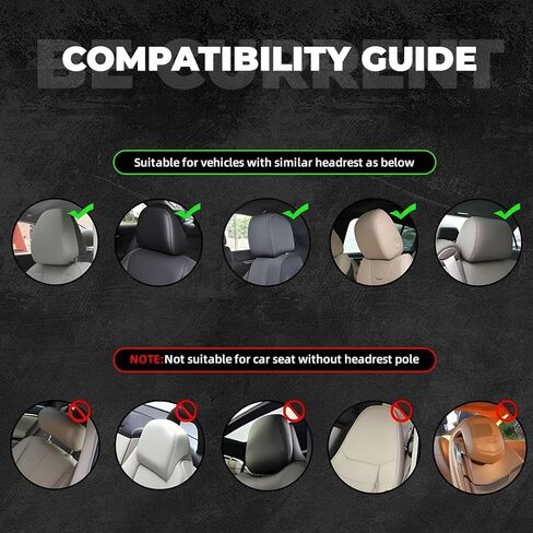 Black, White and Grey Leopard Print 2pcs Personalized Embroidery Truck SUV Car Seat Headrest Cover Auto Accessories in Kuwait