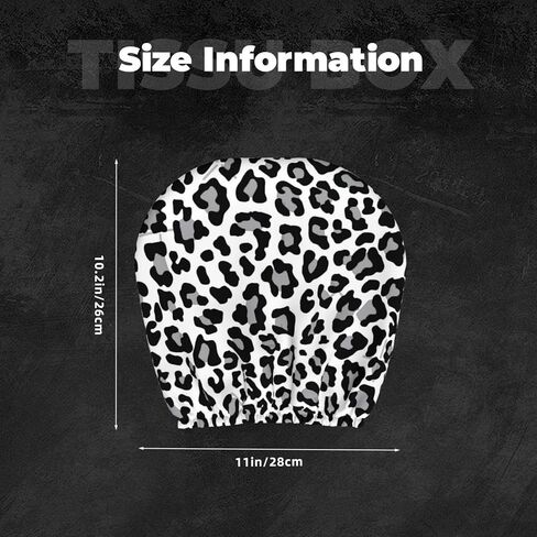 Black, White and Grey Leopard Print 2pcs Personalized Embroidery Truck SUV Car Seat Headrest Cover Auto Accessories in Kuwait