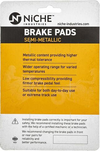 NICHE Front Brake Pad Set for Honda Rubicon Foreman 500 Rincon 680 06451-HP0-A02 06452-HP0-A02 Semi-Metallic 2 Pack in Saudi Arabia