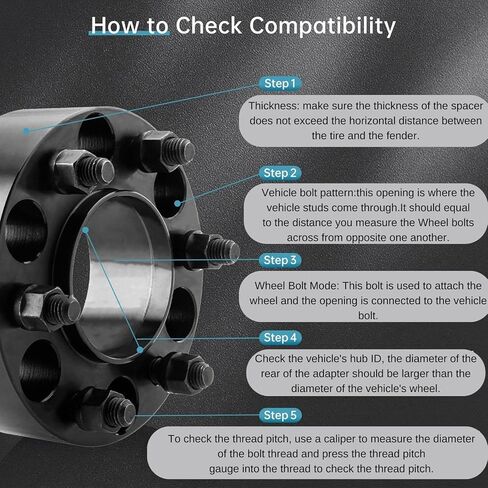 TRIBLE SIX 4Pcs 2" Thick 6 Lug Hubcentric Wheel Spacers 6x135mm to 6x135mm 14x2 Stud Black Adapters Replacement for Expedition F-150 Lincoln 2004-2014 in Saudi Arabia