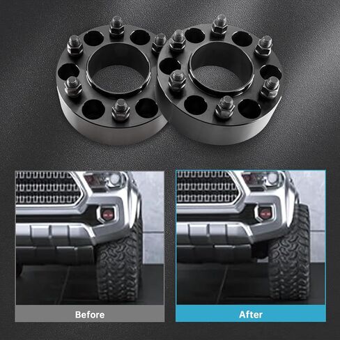 TRIBLE SIX 4Pcs 2" Thick 6 Lug Hubcentric Wheel Spacers 6x135mm to 6x135mm 14x2 Stud Black Adapters Replacement for Expedition F-150 Lincoln 2004-2014 in Saudi Arabia