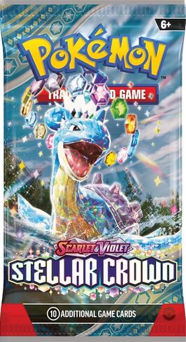 Stellar Crown Single Booster Pack – Factory Sealed – 10 Card per Pack – Artwork Will Vary in Saudi Arabia