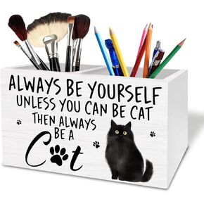 Panda Pen Holder for Desk, Inspirational Panda Wooden Box Sign Desk Decor for Home Office Decoration, Always Be Yourself Motivational Pencil Organizer, Pandas Lover Gifts in Kuwait