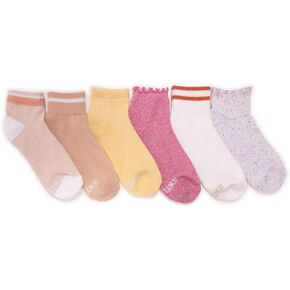 MUK LUKS Women's 6 Pack Dream Step Mini Crew Socks, Pink Sunrise, OS in Kuwait